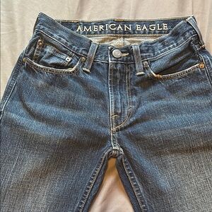 American Eagle Low Rise Boot Blue Jeans